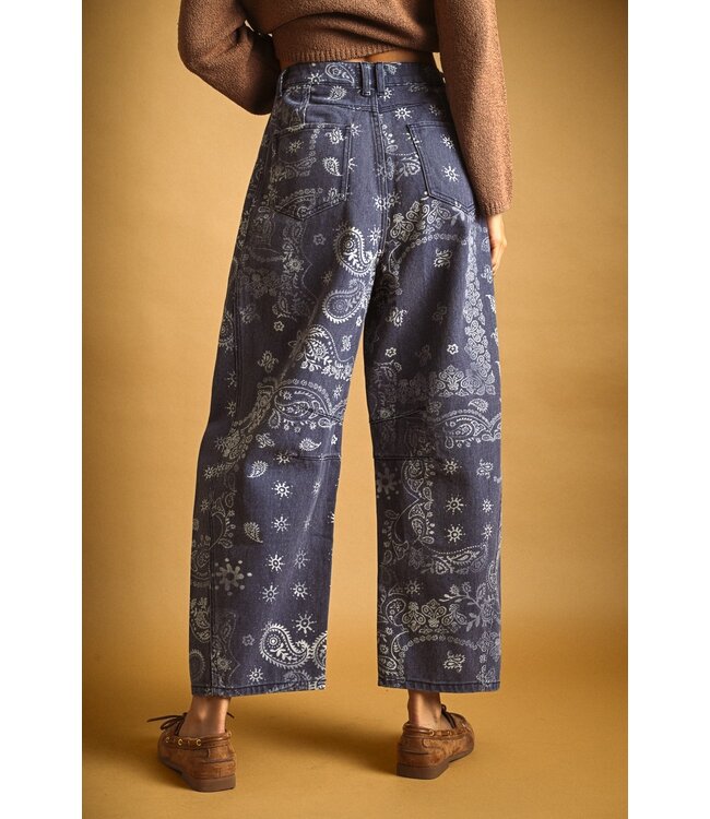 Paisley Print Washed Pant