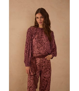 Dress To Brown Felina High Neck Tulle Blouse
