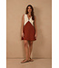 Dress To Brown Deserto V Neck Sleeveless Mini Dress