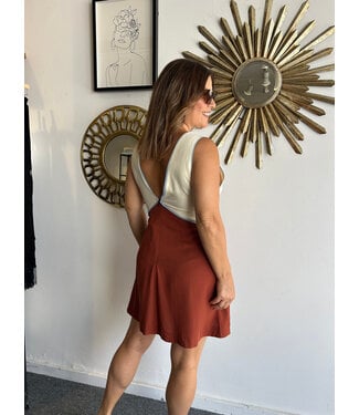 Dress To Brown Deserto V Neck Sleeveless Mini Dress