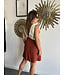 Brown Deserto V Neck Sleeveless Mini Dress