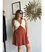 Brown Deserto V Neck Sleeveless Mini Dress