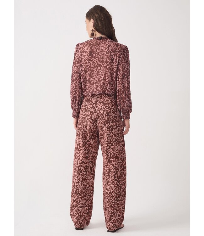 Brown Felina Printed Straight Pants