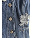 Embroidered V neck Denim Vest