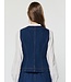 Embroidered V neck Denim Vest