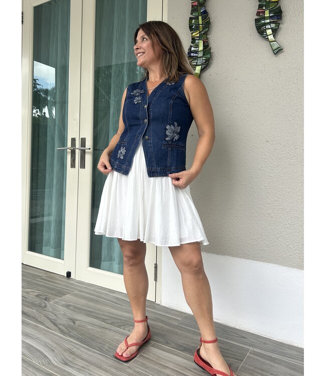 White Smocked Mini Dress