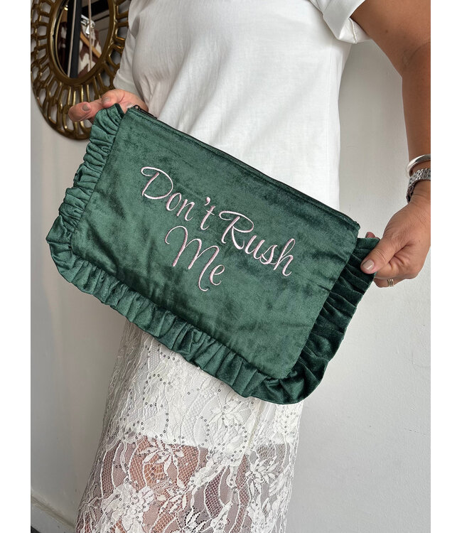 Pretty Ruffle Velvet Clutch