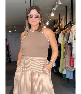 Embellished Tank Top Mocha