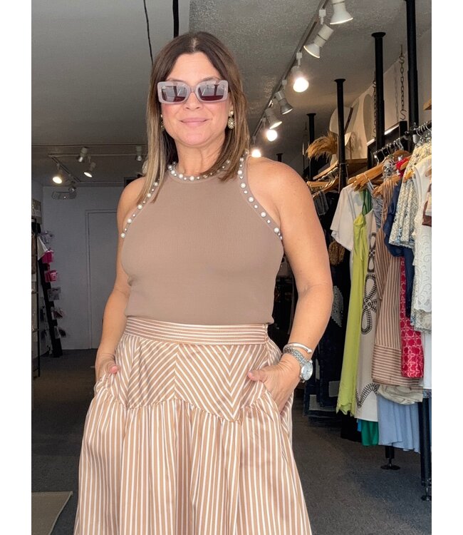 Embellished Tank Top Mocha