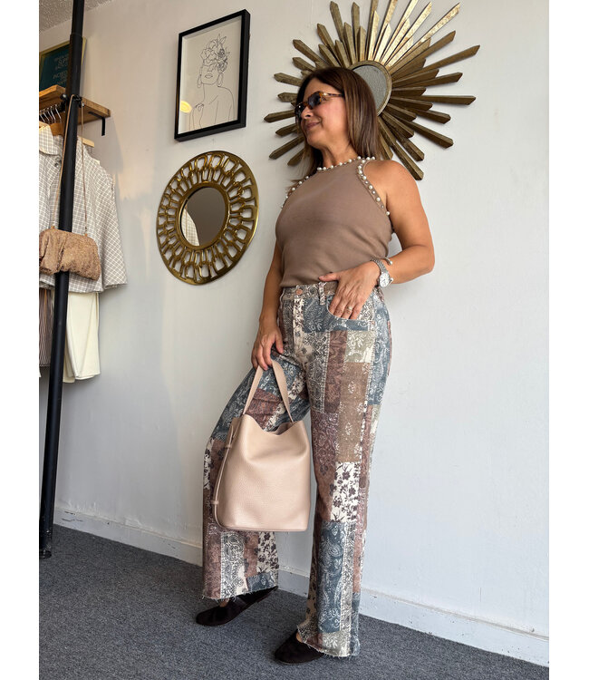 High Rise Ankle Wide Leg Pants