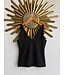 Sleeveless V Neck Basic Top Black