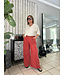 Crimson Red Studded Denim