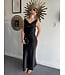 Satin Black Dress  Open Back