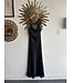 Satin Black Dress  Open Back