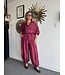 One Size Tencel Jacket & Pants Set Cranberry