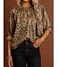 Puff Sleeve Metallic Animal Print Top