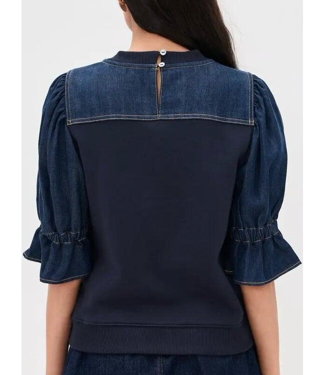 Denim Puff Sleeve Shirt