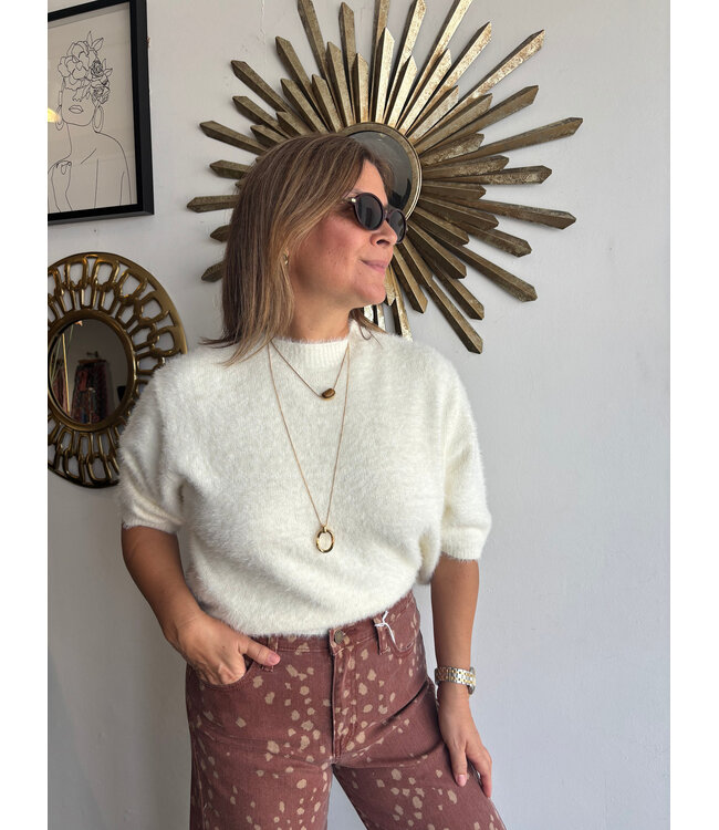Fluffy Cropped  Faux Sweater