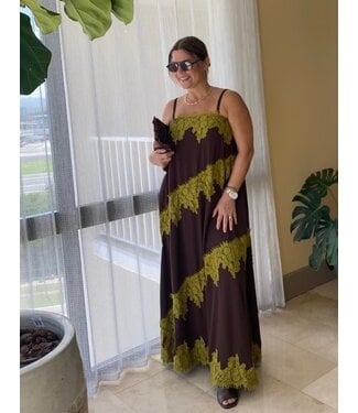 Chocolate & Lace Maxi Dress