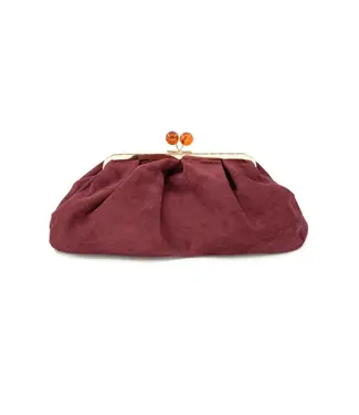 Aura Suede Clutch Burgundy
