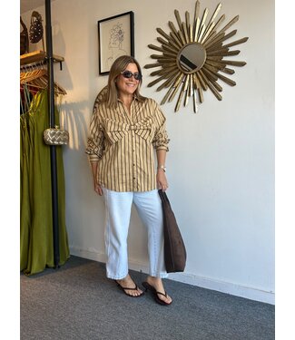 Day + Moon Striped Button Down With Bow