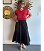 Asymmetric Rouched Midi Skirt