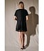 Short Sleeve Satin Lace Asymmetric Mini Dress