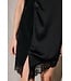 Short Sleeve Satin Lace Asymmetric Mini Dress