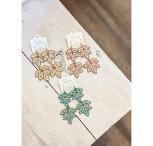 Bead Leaf Earrings