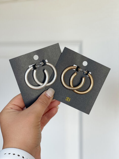 Matte Small Thick Hoops