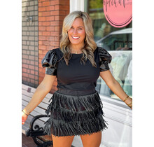 Black Fringe Skirt