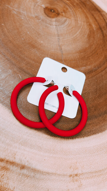 Red Color Coat Hoops
