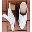The Uptown Peach White studded heels