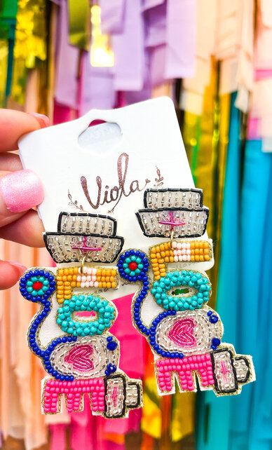 Love Nurse Beaded Earrings