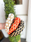 Floral pattern straw headband