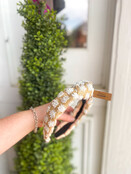 Floral pattern straw headband