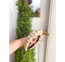 Floral pattern straw headband