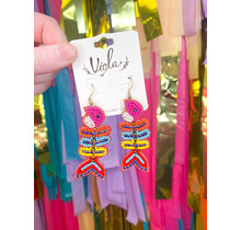 Colorful fish bone earrings