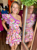 Tropical One Shoulder Dress