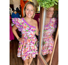 Tropical One Shoulder Dress