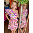 The Uptown Peach Tropical One Shoulder Dress