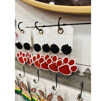 Paw Pom Pom Earrings