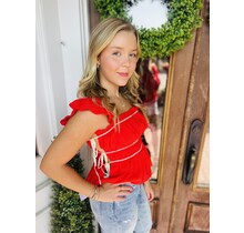 Sydney’s Side-Tie Red Top
