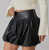 Lainey’s Leather Bubble Skirt