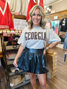 Lainey’s Leather Bubble Skirt