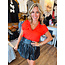 The Uptown Peach Lainey’s Leather Bubble Skirt