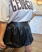 Lainey’s Leather Bubble Skirt