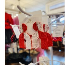 Rebeca’s Red & White Arch Earrings