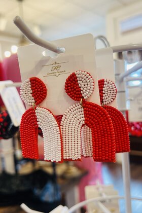Rebeca’s Red & White Arch Earrings