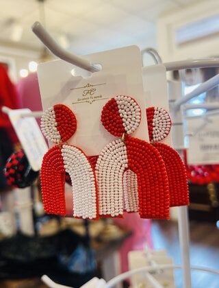 Rebeca’s Red & White Arch Earrings